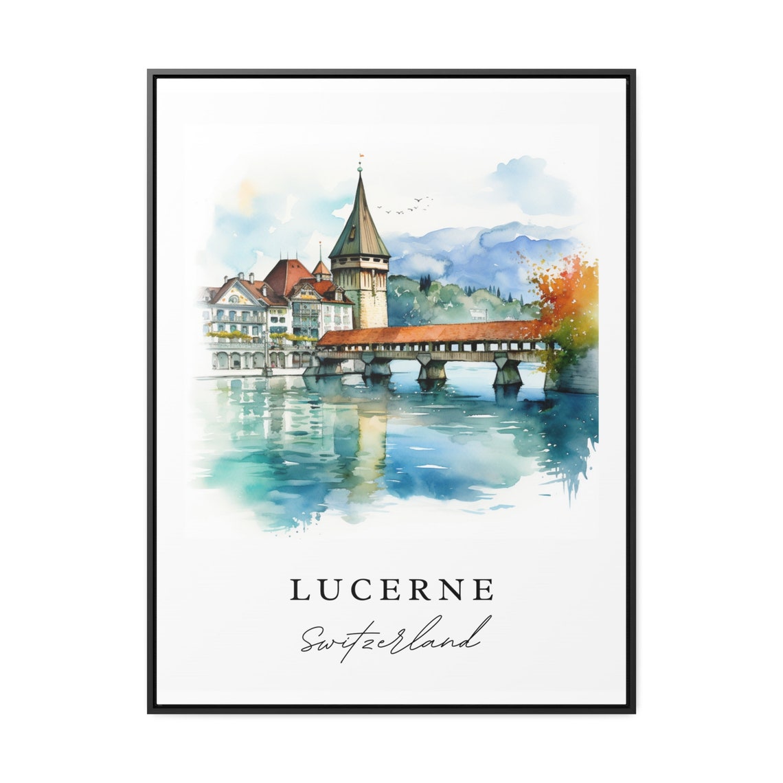 Lucerne Traditional Travel Poster, Switzerland Art Print - Image 2