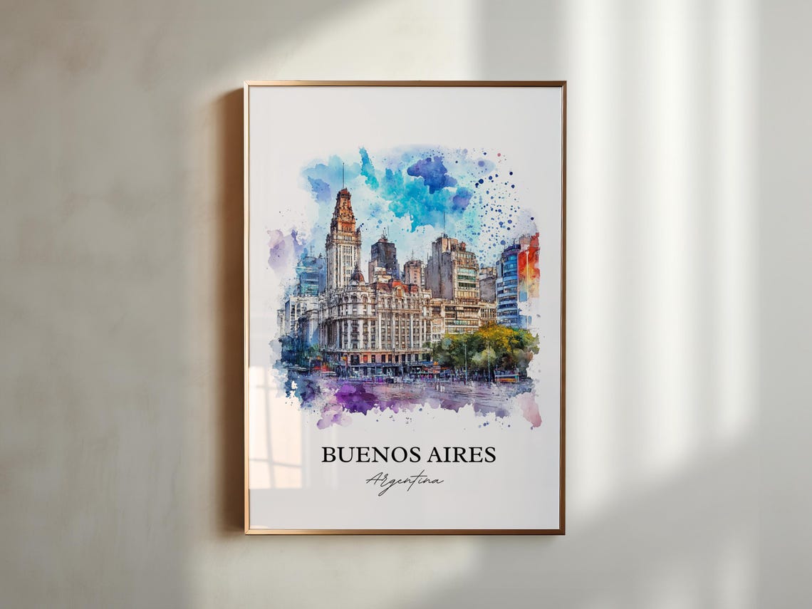 Buenos Aires Wall Art Print Argentina Watercolor Gift Travel Poster Housewarming - Image 5