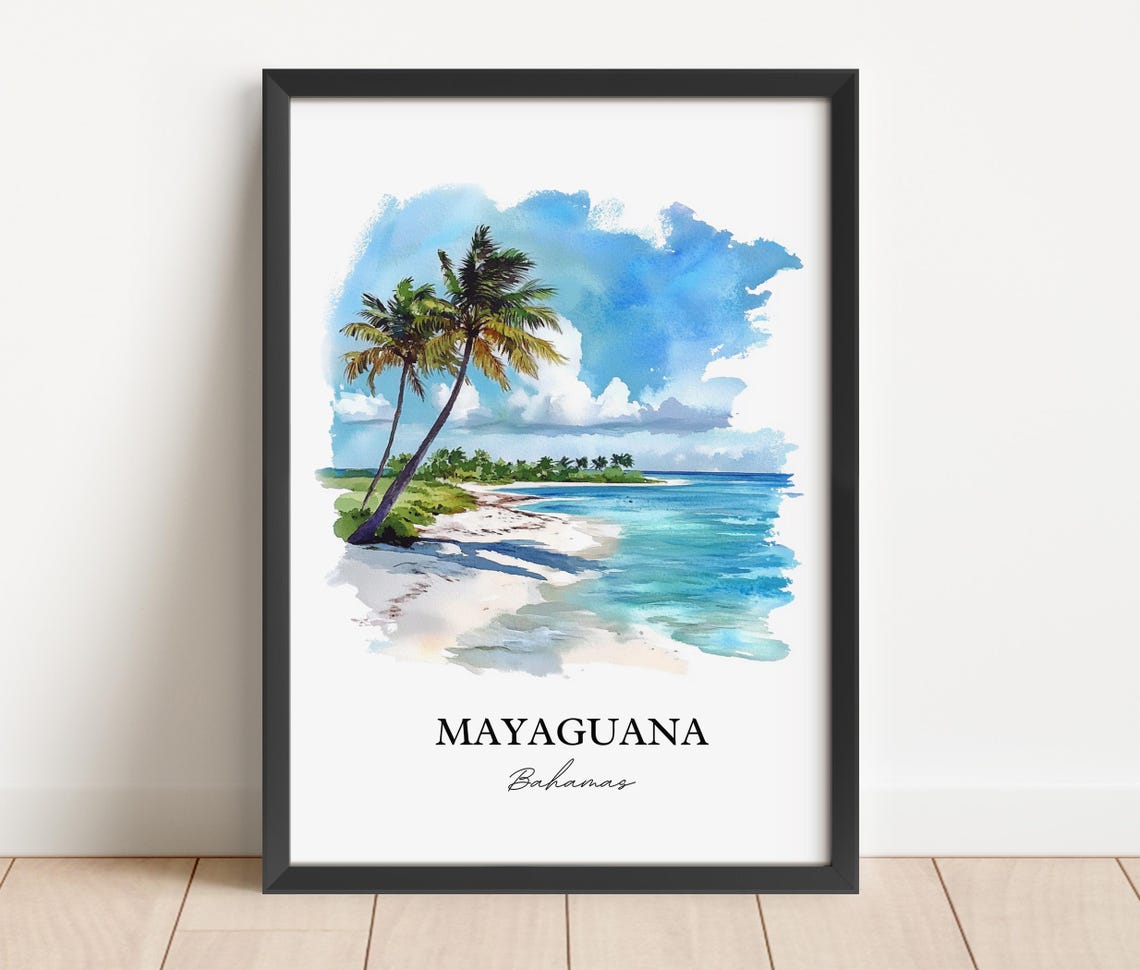 Mayaguana Wall Art Bahamas Print Watercolor Gift Travel Poster Housewarming - Image 5