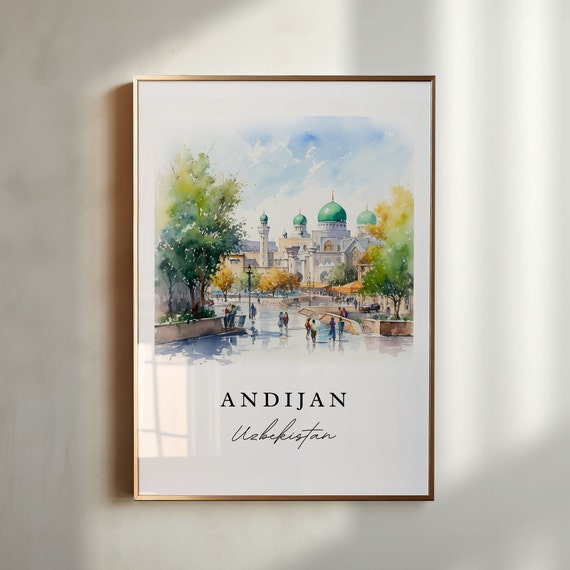 Andijan Uzbekistan Wall Art Print Wedding Gift Present Custom Perfect