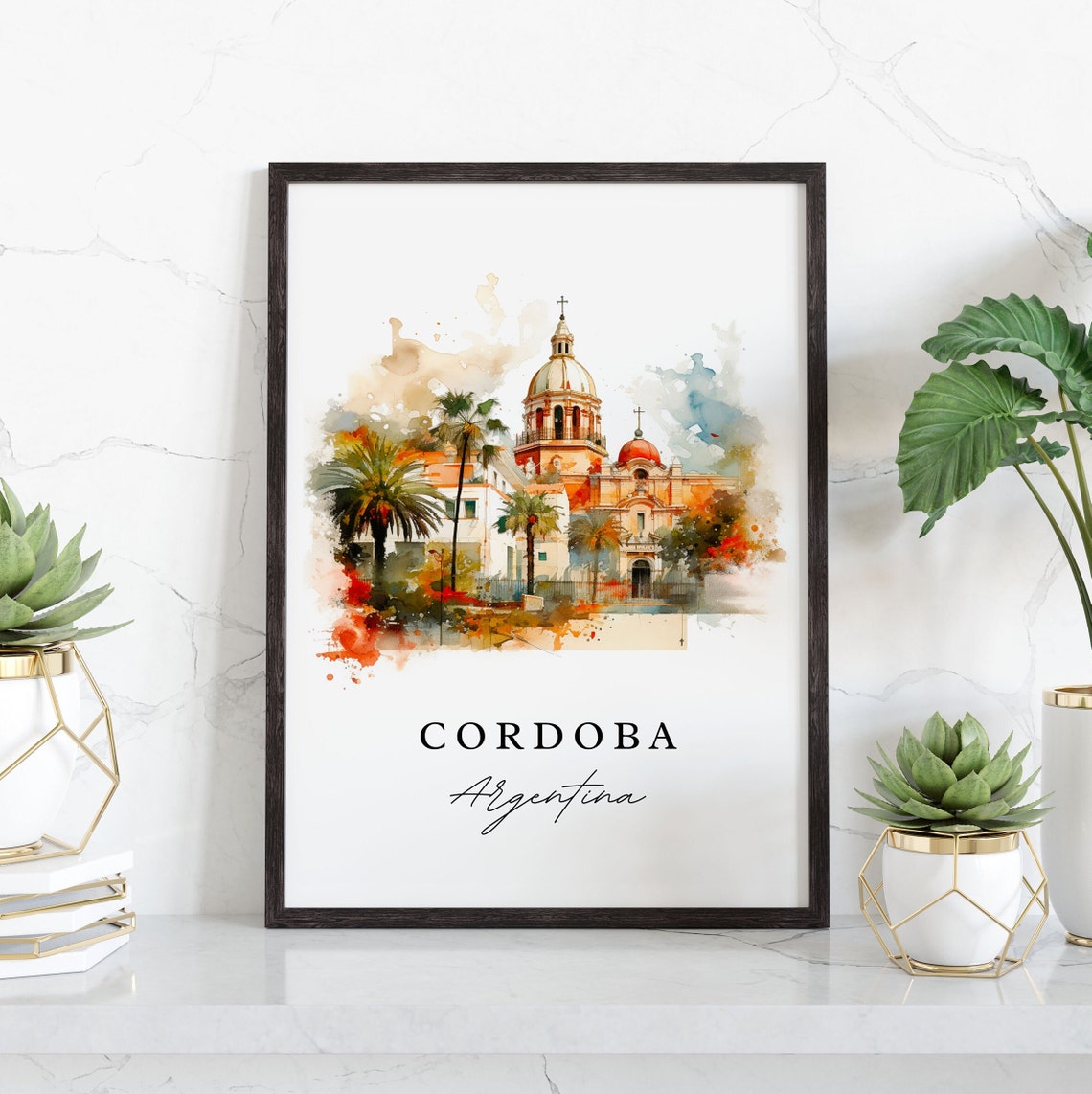 Cordoba Argentina Wall Art Poster Print Wedding Gift Birthday Present Custom Text Perfect - Image 3