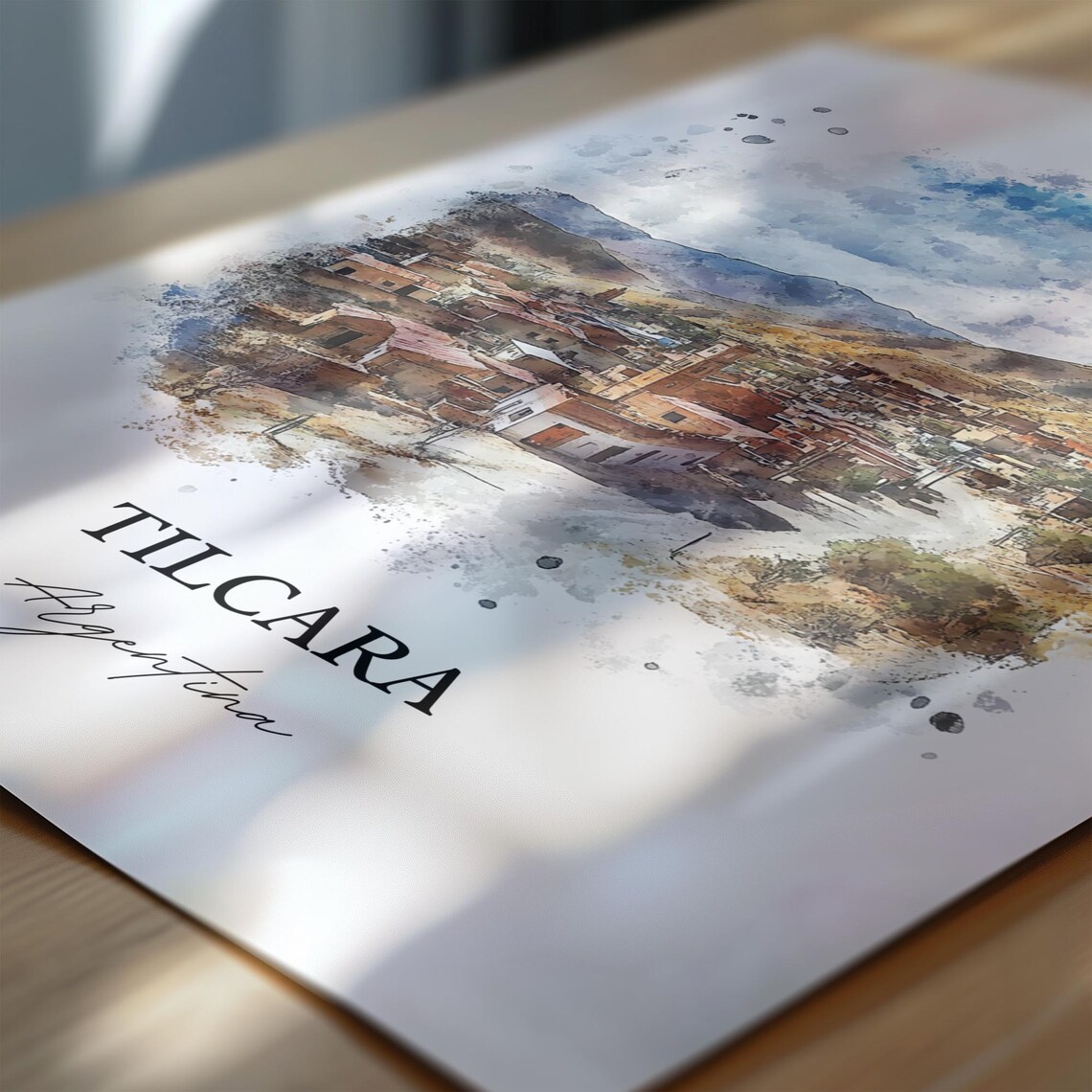Tilcara Argentina Watercolor Desert Town Church Hills Poster - Image 6