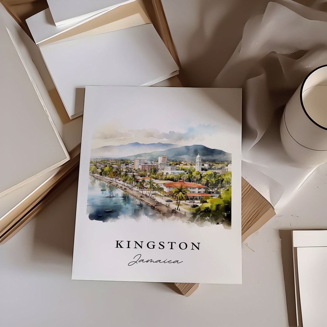 Kingston Jamaica Custom Text Travel Poster - Image 6
