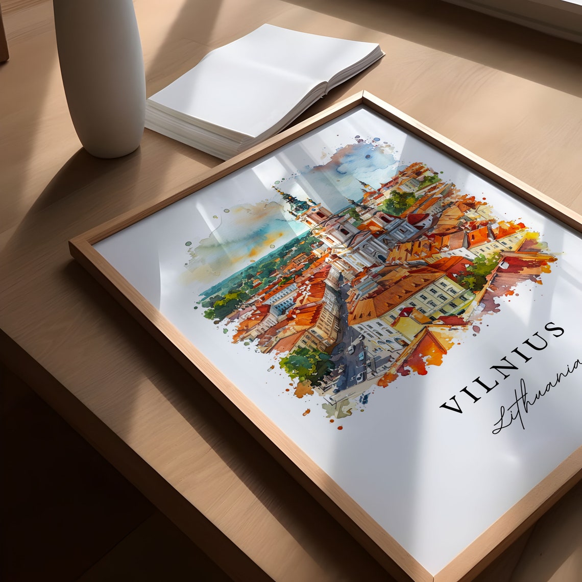 Vilnius Watercolor Travel Art Print, Lithuania - Image 5