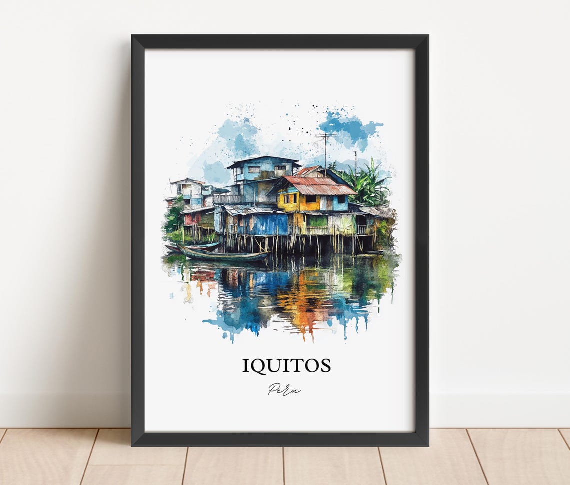 Iquitos Peru Wall Art Beln District Print Watercolor Gift Travel Poster Housewarming - Image 5