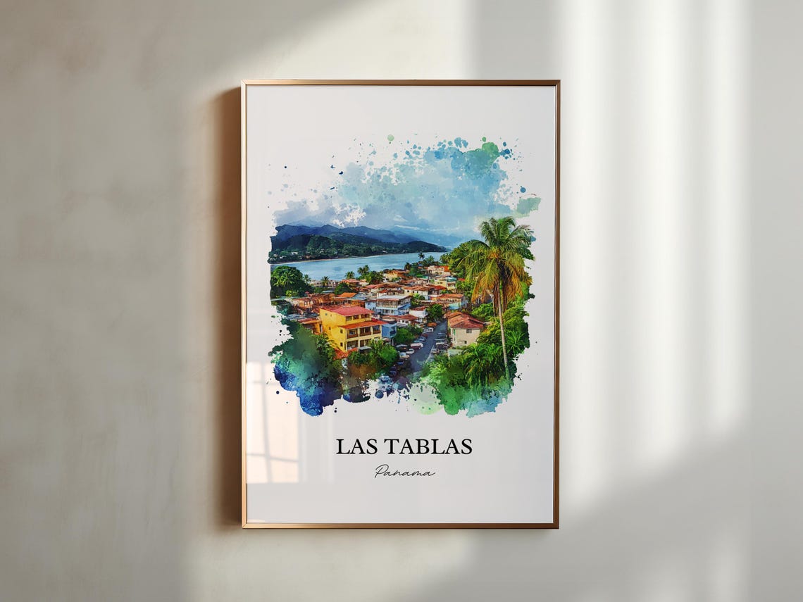 Las Tablas Wall Art Azuero Peninsula Print Panama Watercolor Gift Travel Poster Housewarming - Image 5