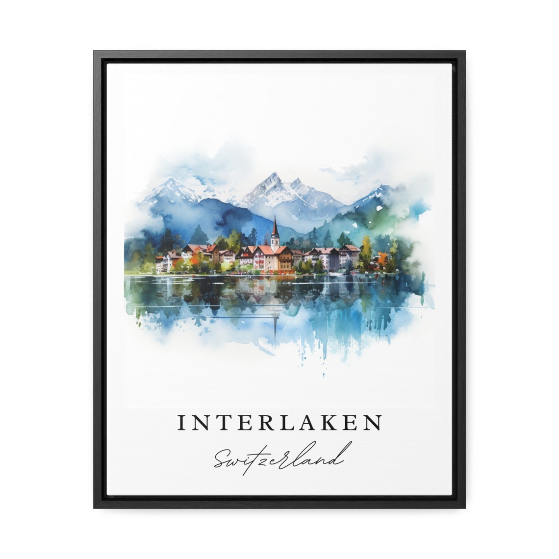 Interlaken Traditional Travel Poster, Switzerland - Image 2