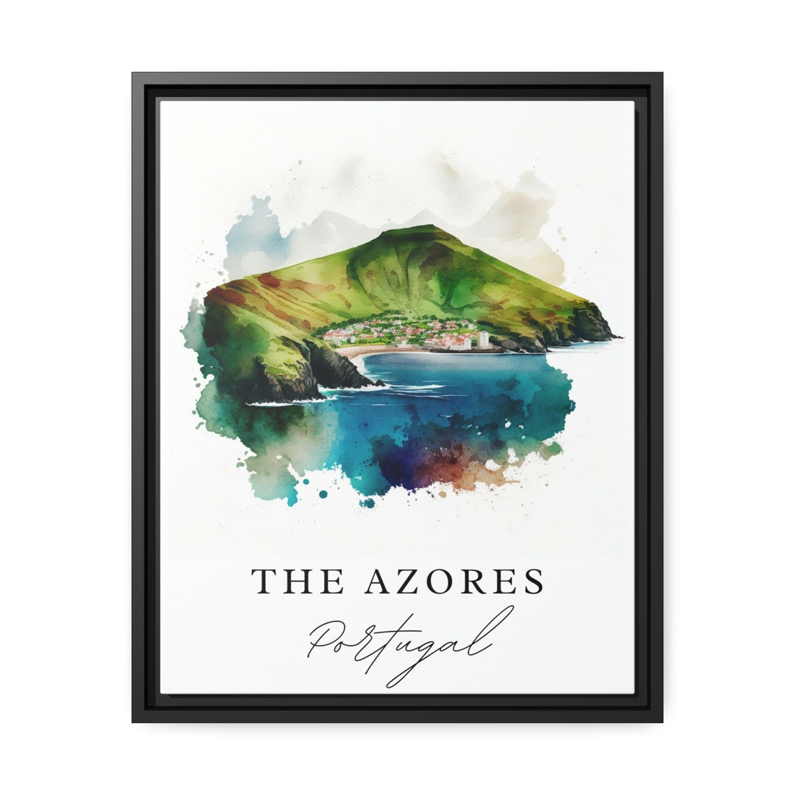 Azores Watercolor Travel Poster, Portugal Wall Art - Image 2