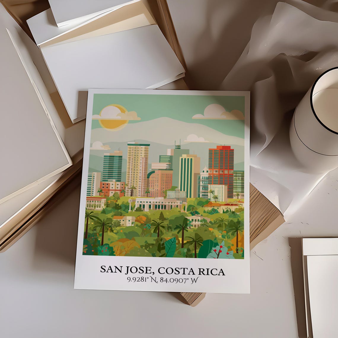 San Jose Art Costa Rica Retro Home Decor Gift Travel Prints Housewarming - Image 2