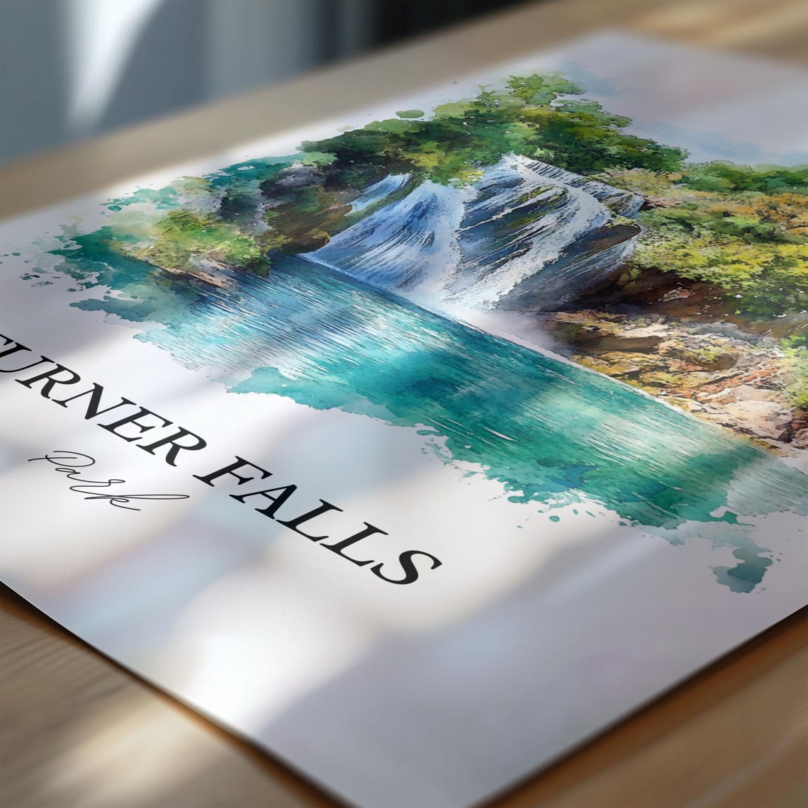 Turner Falls Park Oklahoma Stunning Cascading Waterfall Art Poster - Image 6