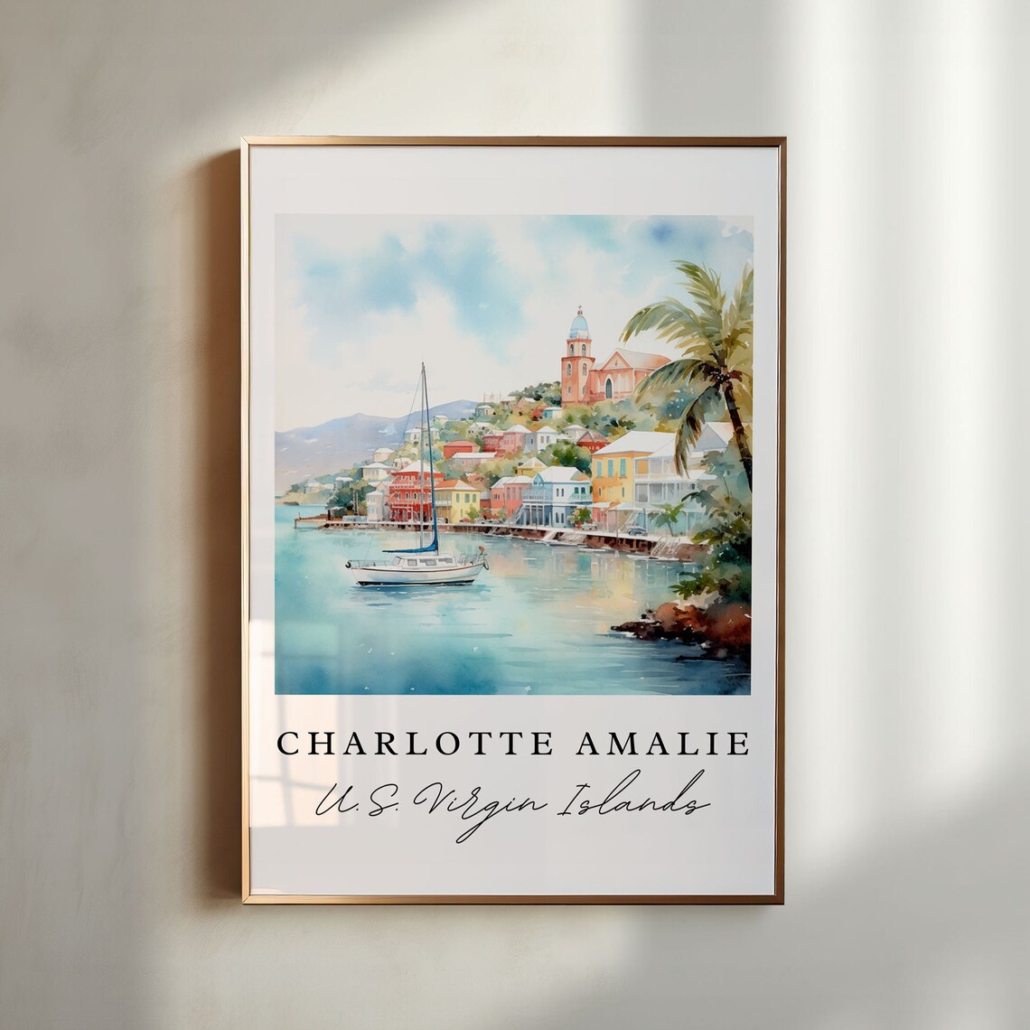 Charlotte Amalie Travel Poster, U.S. Virgin Islands