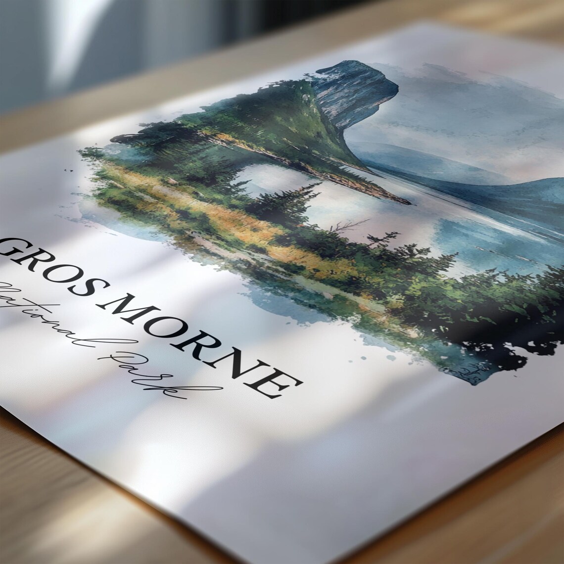 Gros Morne National Park Newfoundland Fjord Watercolor Poster - Image 6