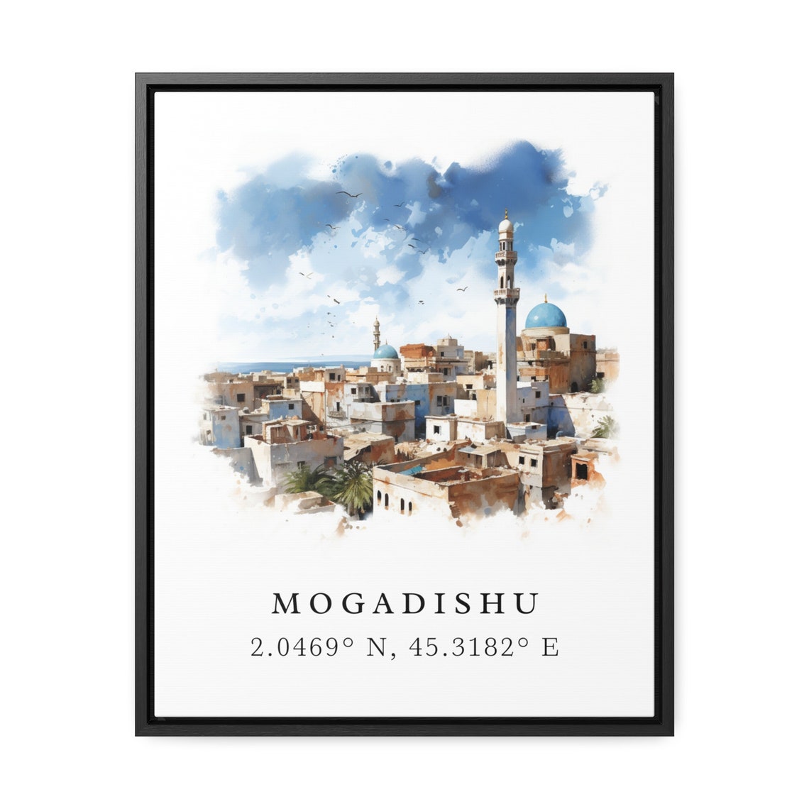 Mogadishu Somalia Wall Art Poster Wedding Gift Birthday Present Custom Text Personalized - Image 2
