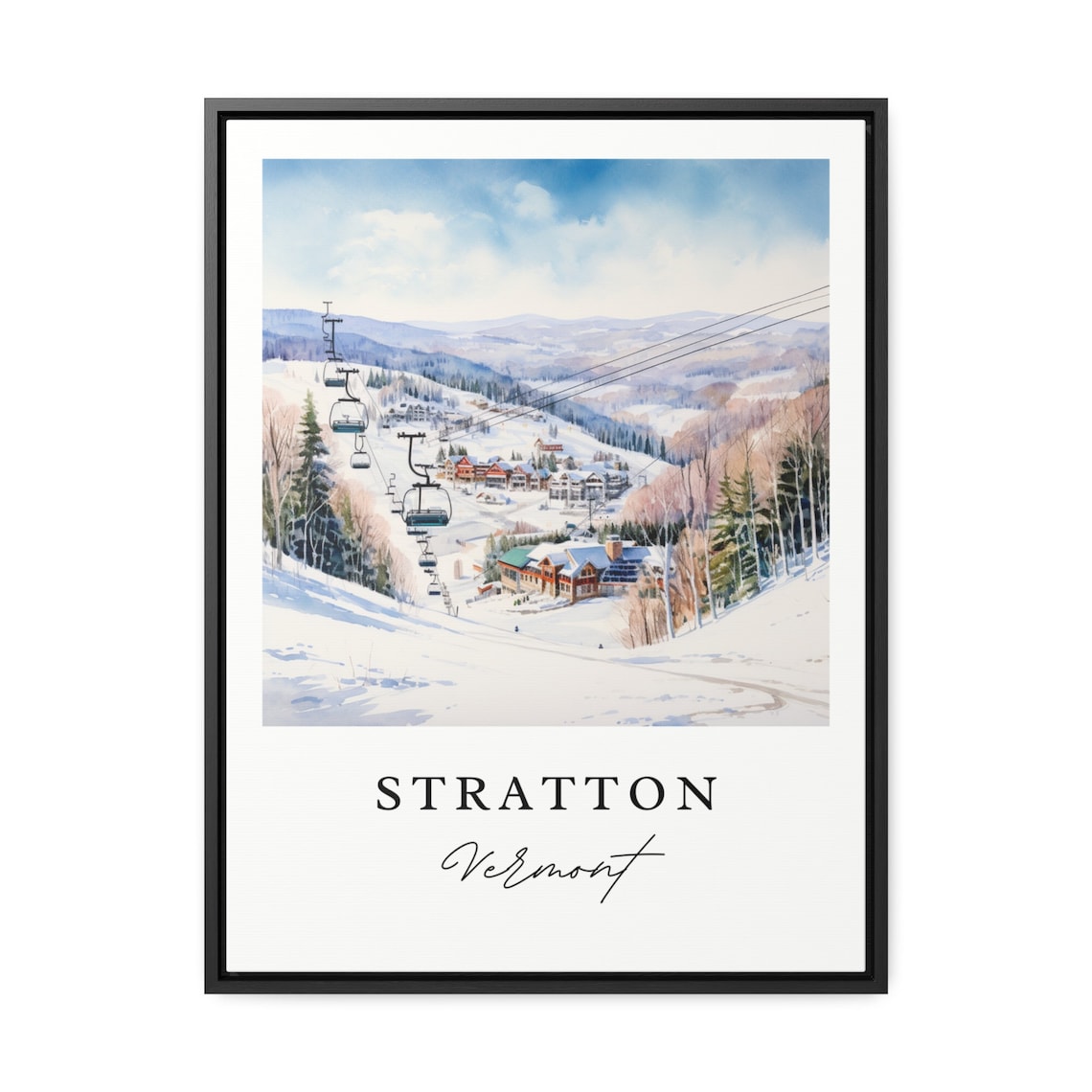 Stratton VT Ski Area Art Print, Vermont Wall Decor - Image 3