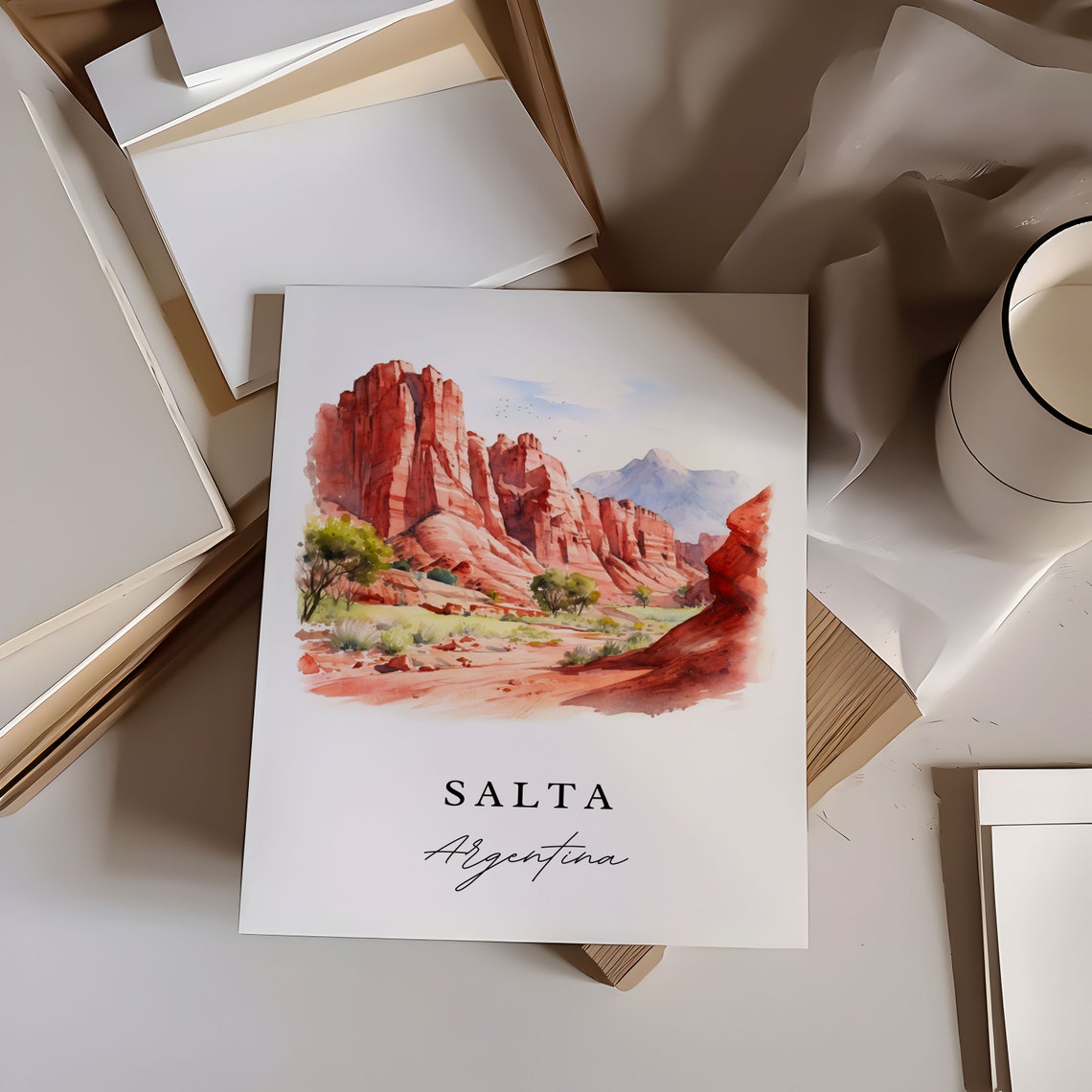 Salta Argentina Wall Art Poster Print Wedding Gift Birthday Present Custom Text Perfect - Image 6