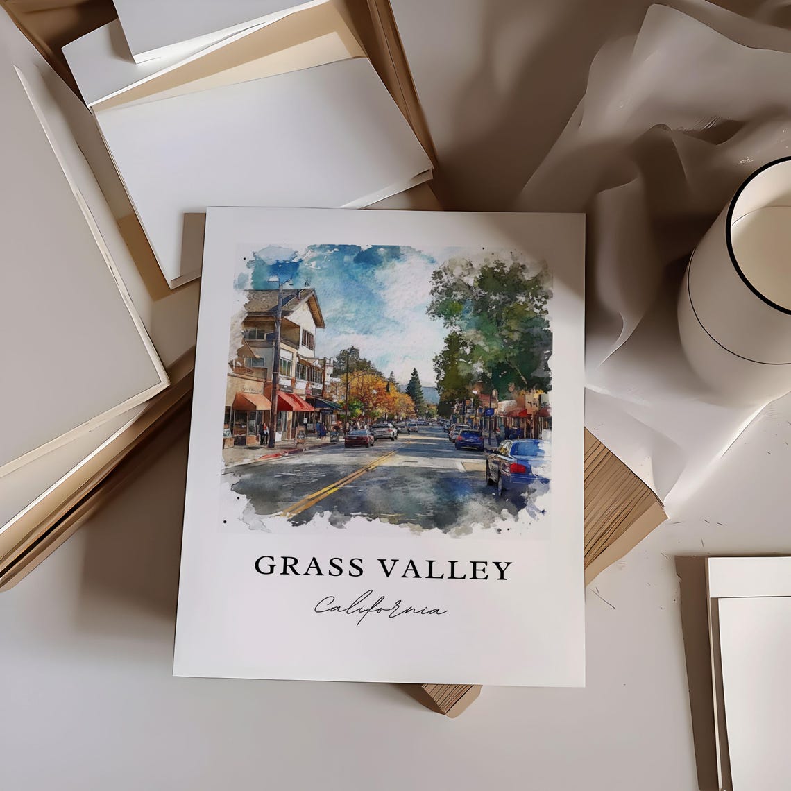 Grass Valley California Charming Historic Main Street Shops Poster - Image 5
