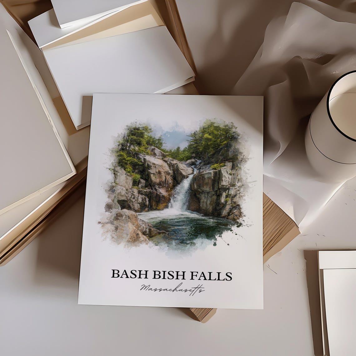 Bash Bish Falls Massachusetts Taconic Mountain Gorge Waterfall Poster - Image 2