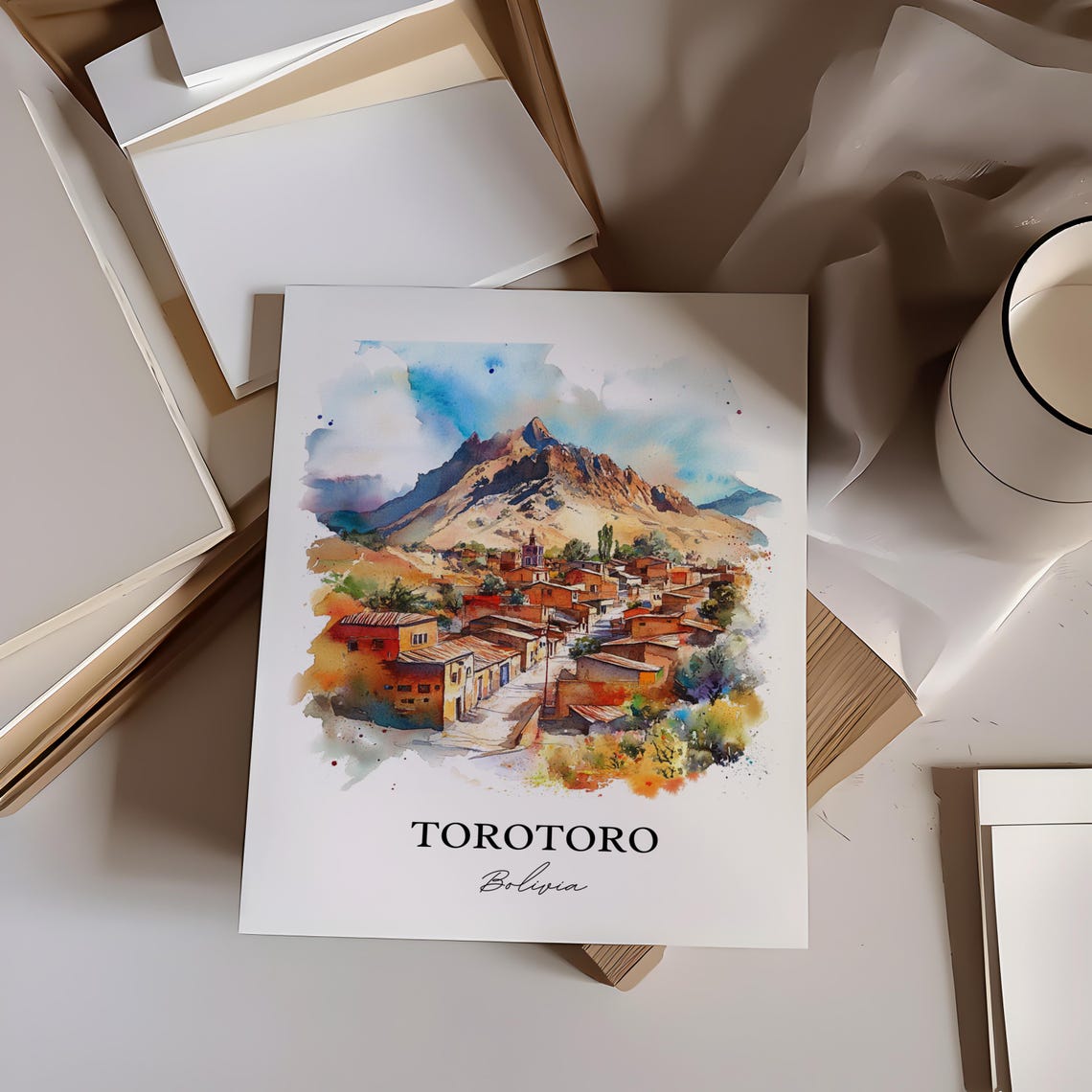 Torotoro Bolivia Wall Art Potos Print Watercolor Gift Travel Poster Housewarming - Image 3