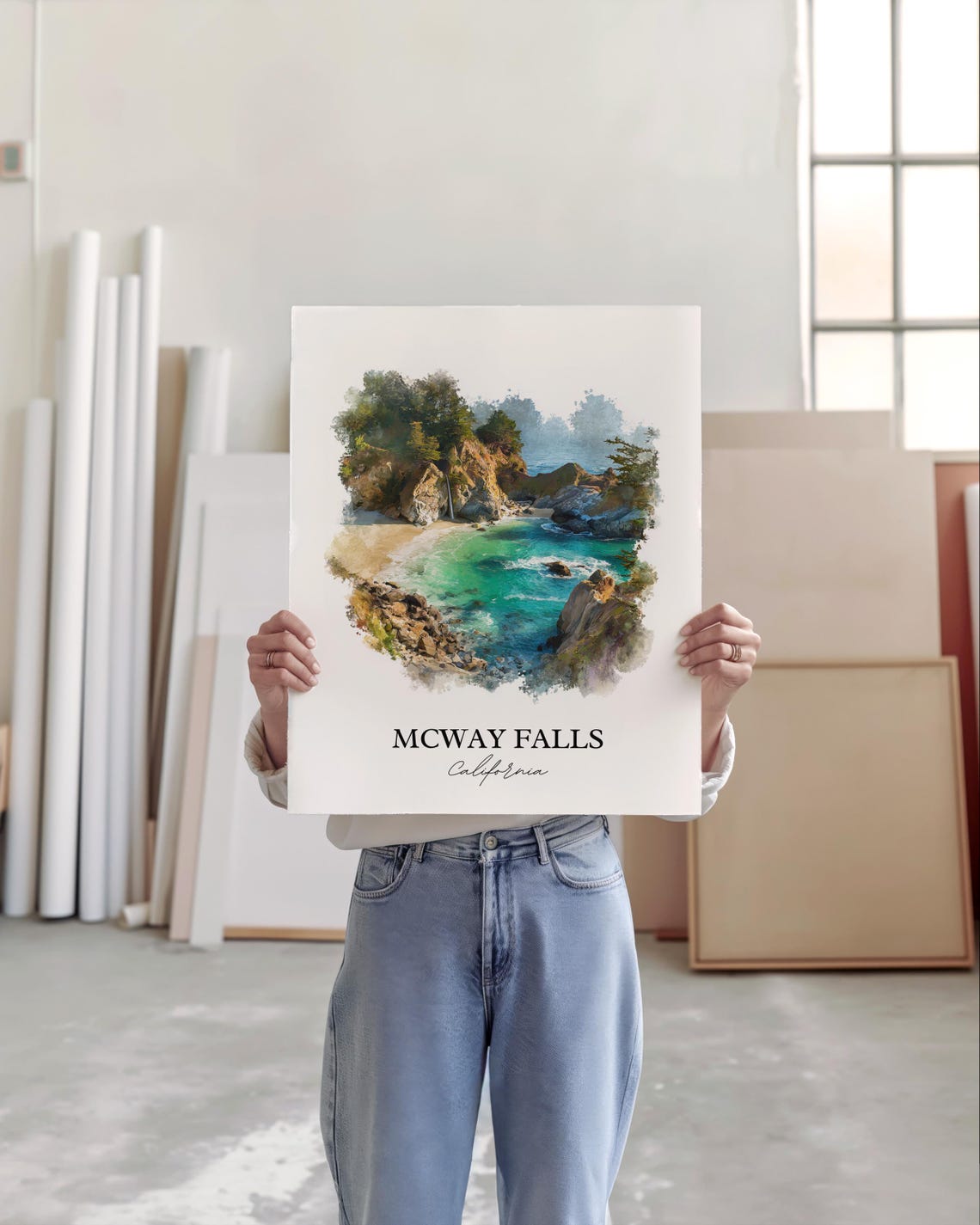 McWay Falls California Stunning Big Sur Coastal Waterfall Art Poster - Image 5