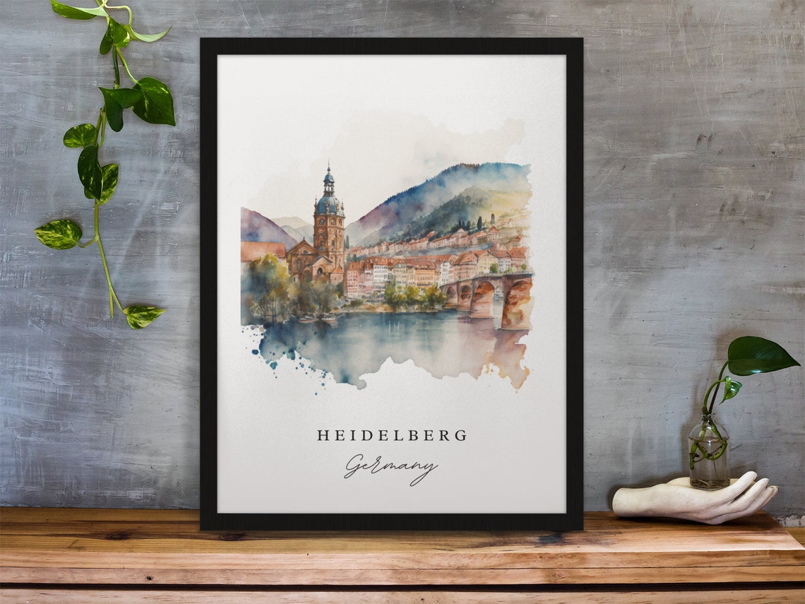 Heidelberg Watercolor Travel Poster, Germany Art Print - Image 2