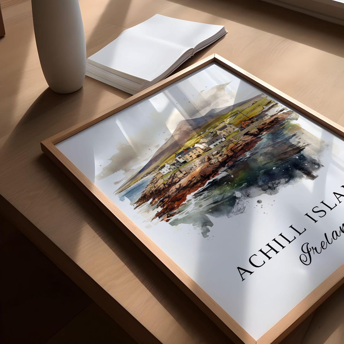 Achill Island Ireland Travel Poster, Custom Text - Image 4