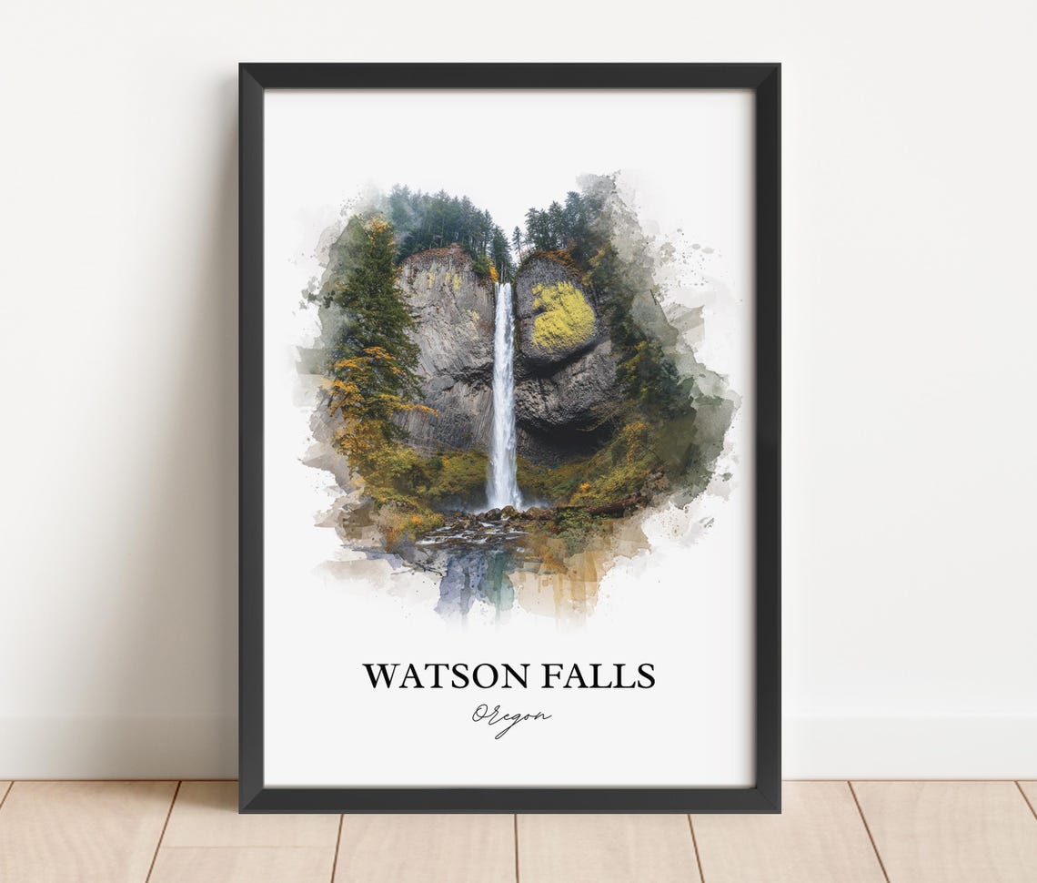 Scenic Watson Falls Oregon Clearwater River Waterfall Poster - Image 3