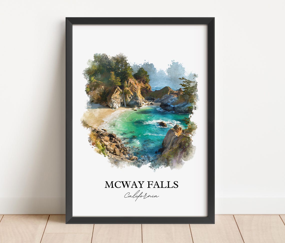 McWay Falls California Stunning Big Sur Coastal Waterfall Art Poster - Image 2