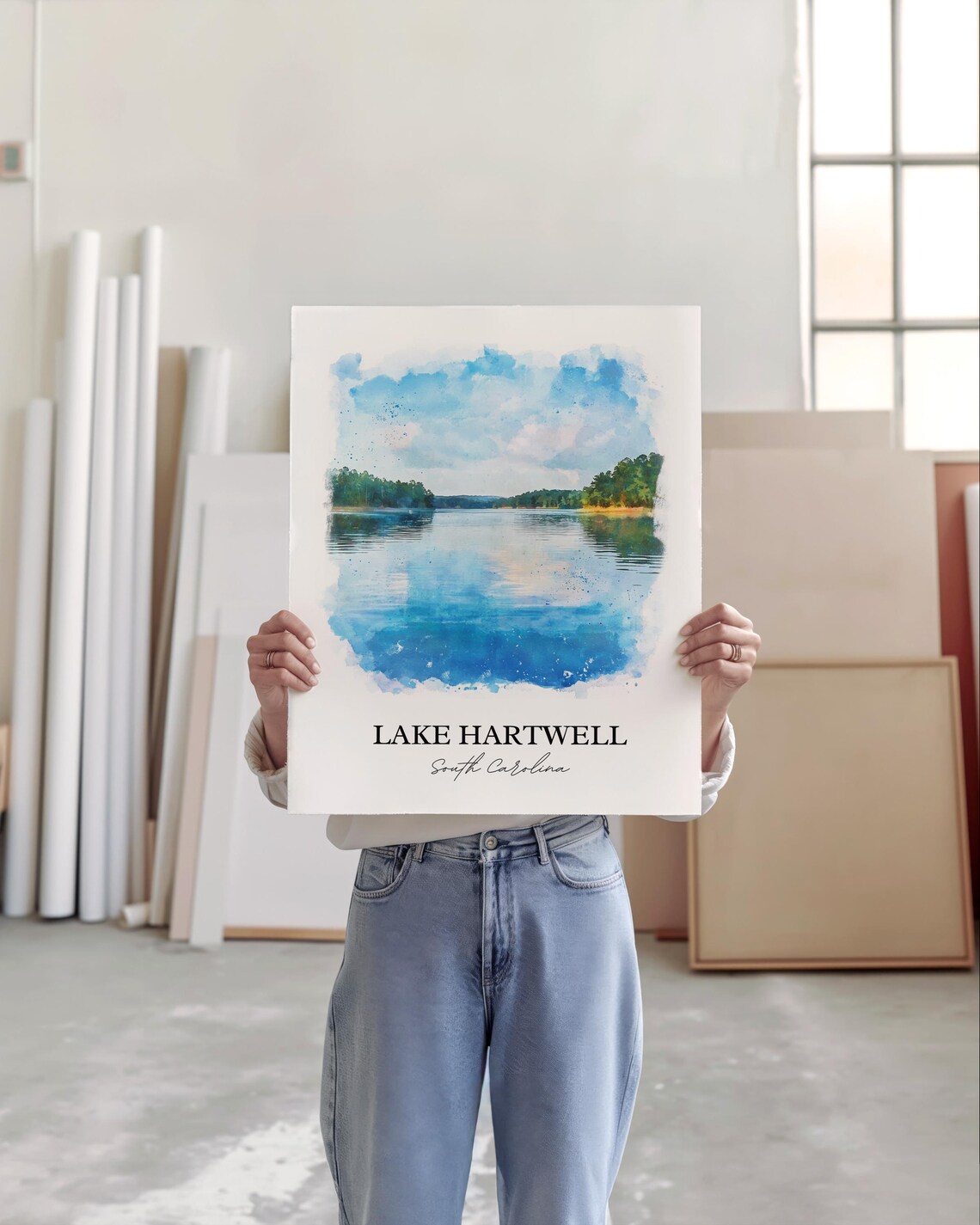 Lake Hartwell South Carolina Tranquil Tree Lined Water Poster - Image 4