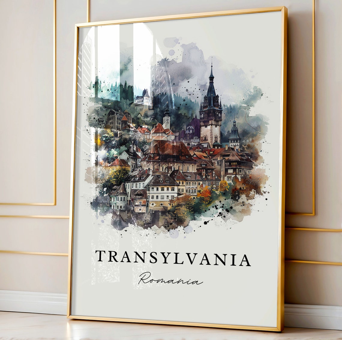 Transylvania Region Watercolor Travel Poster, Romania - Image 4