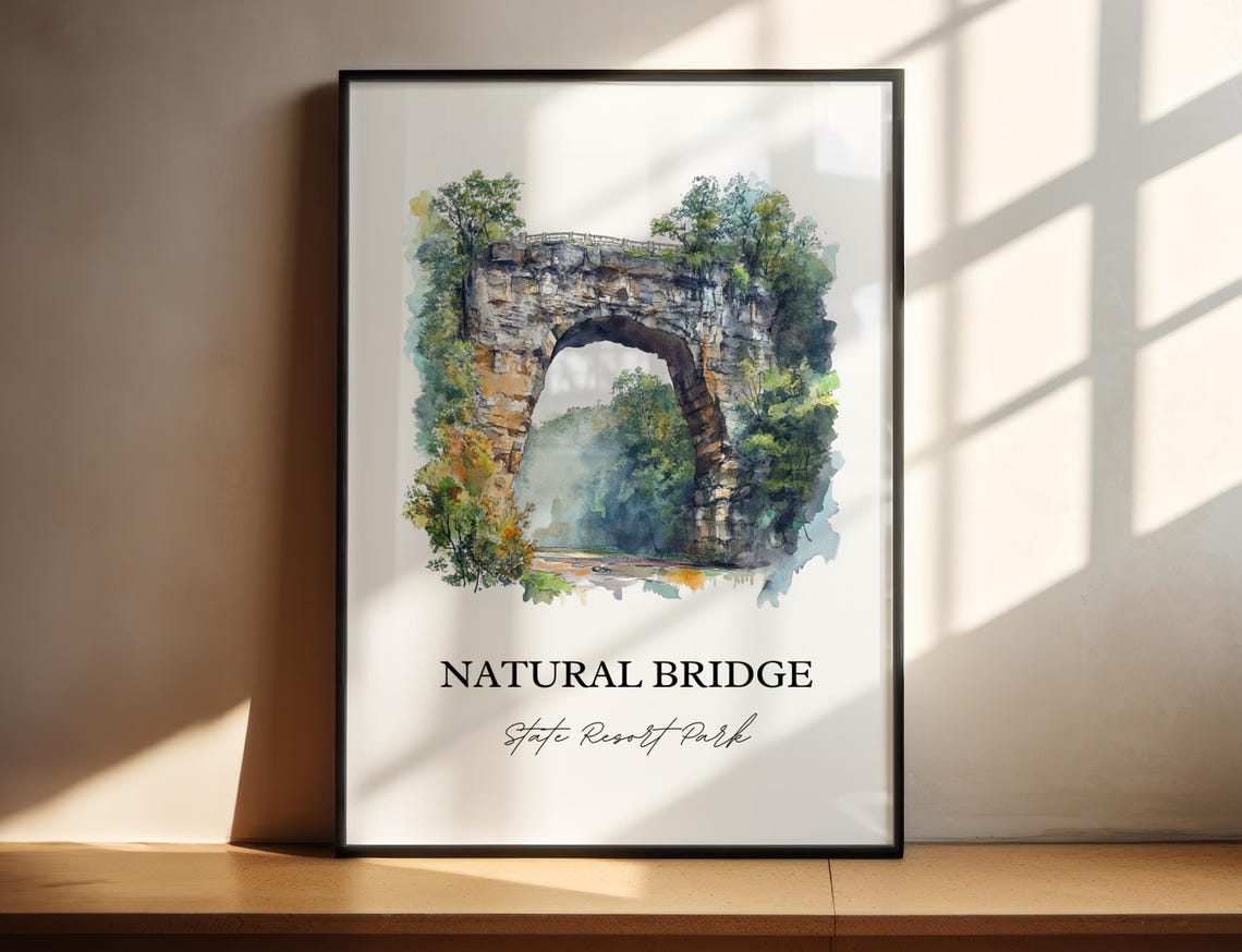 Natural Bridge State Resort Park Art Kentucky Print Kentucky Watercolor Art Slade Ky Gift Travel Print Travel Poster Housewarming Gift - Image 5