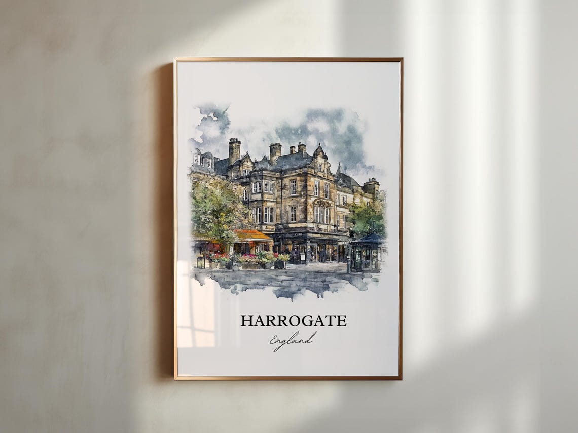 Harrogate Watercolor Travel Poster, North Yorkshire England - Image 4