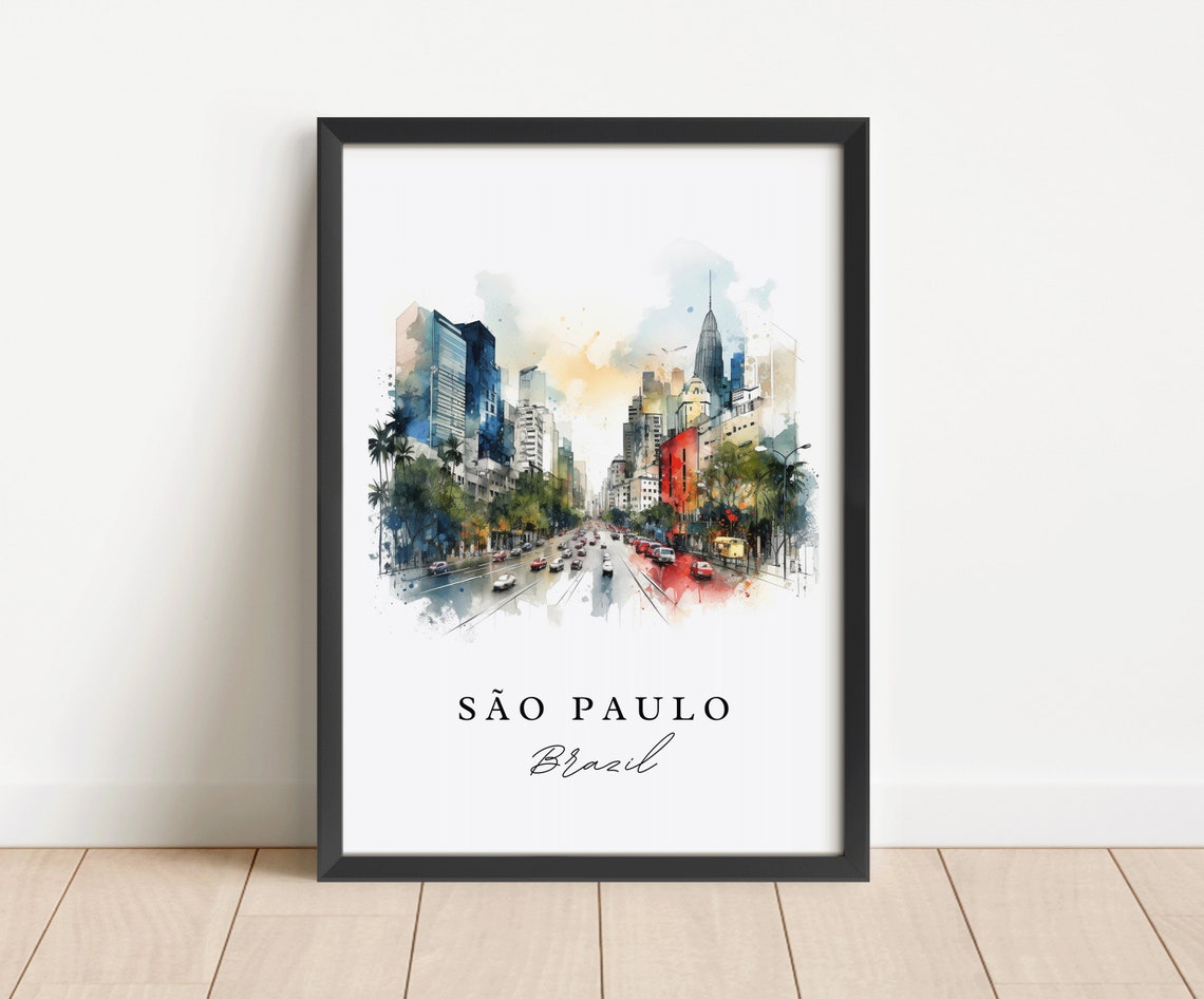 S e3o Paulo Wall Art Brazil Poster, Custom Text - Image 3