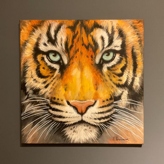 Tiger Painting, Animal Portrait Wall Art Print