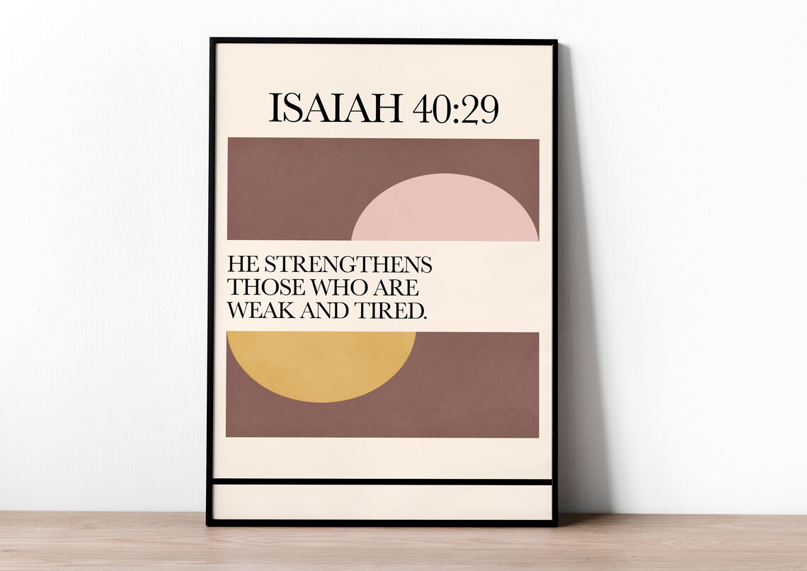 Isaiah 4029 Bible Verse Wall Art Christian Scripture Home Decor Print Version