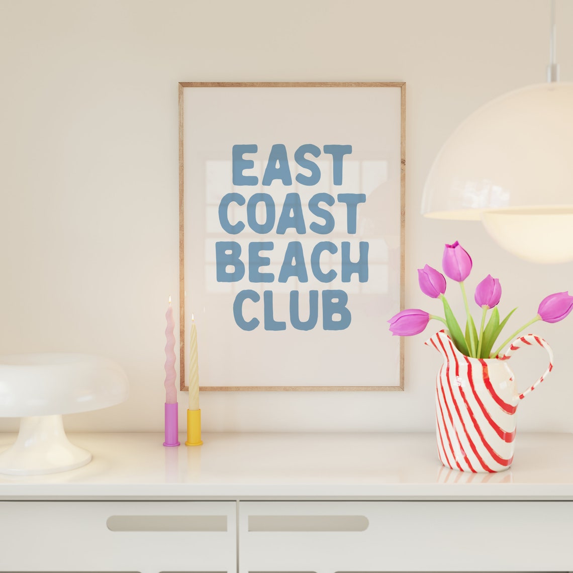 East Coast Beach Club Typography Poster Blue Coastal Home Decor Art - Image 2