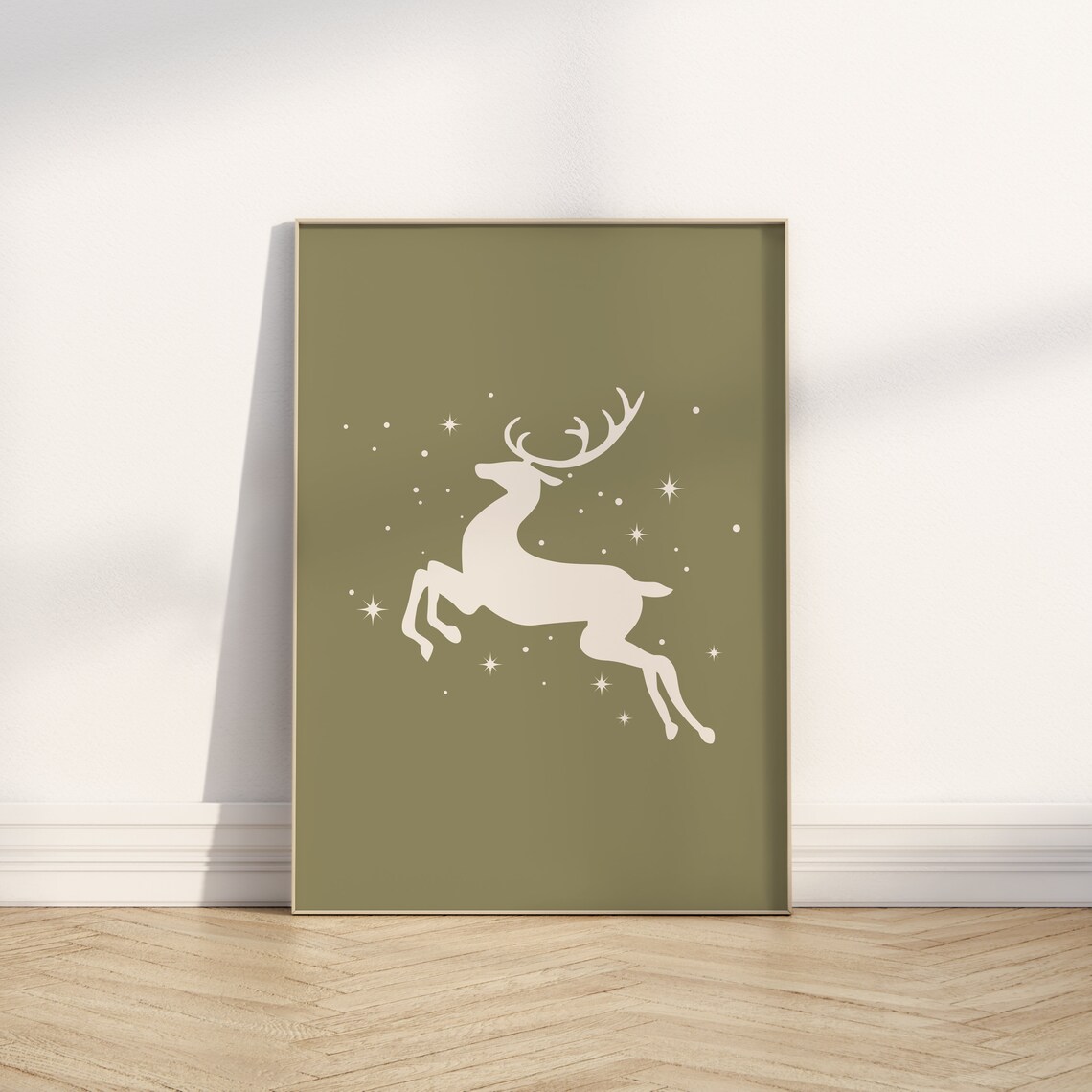 Christmas Reindeer Boho Holiday Art Print - Image 2