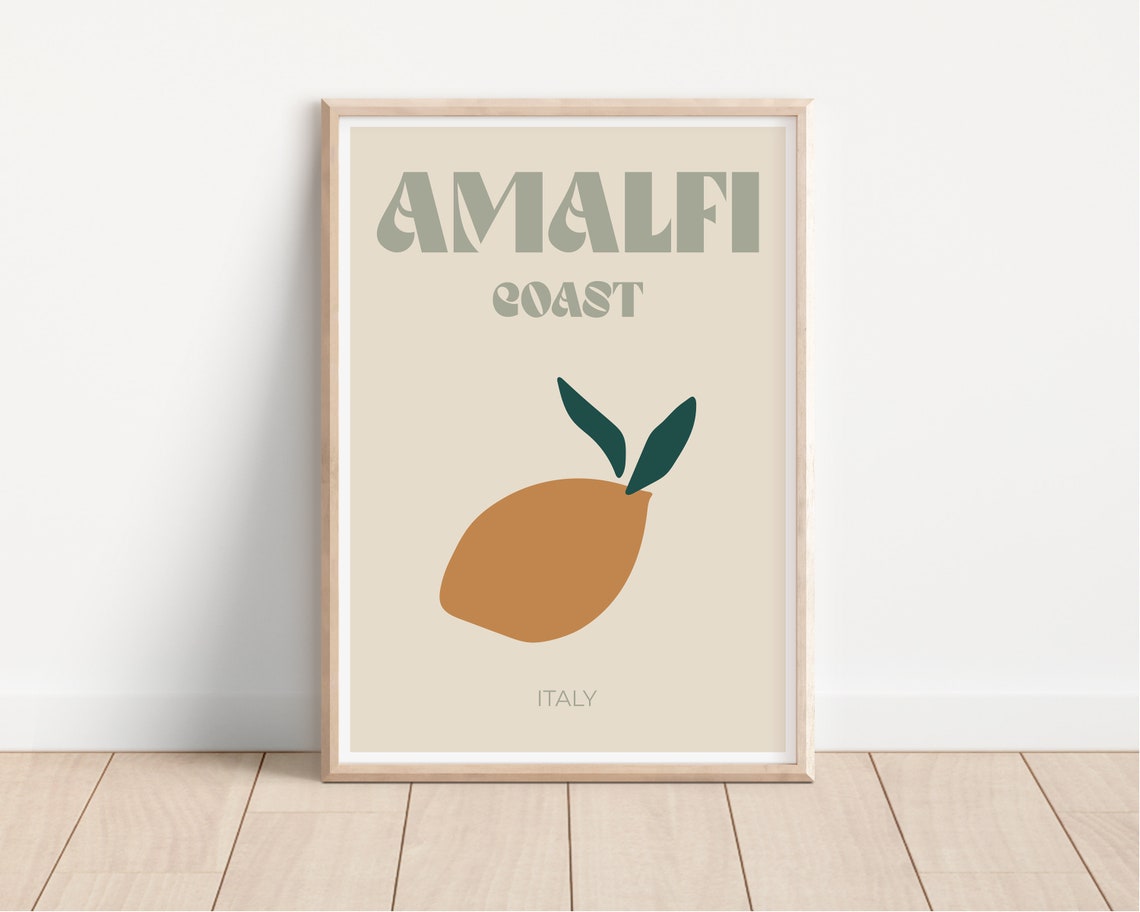 Amalfi Coast Italy Lemon Travel Poster For Mediterranean Homes - Image 2