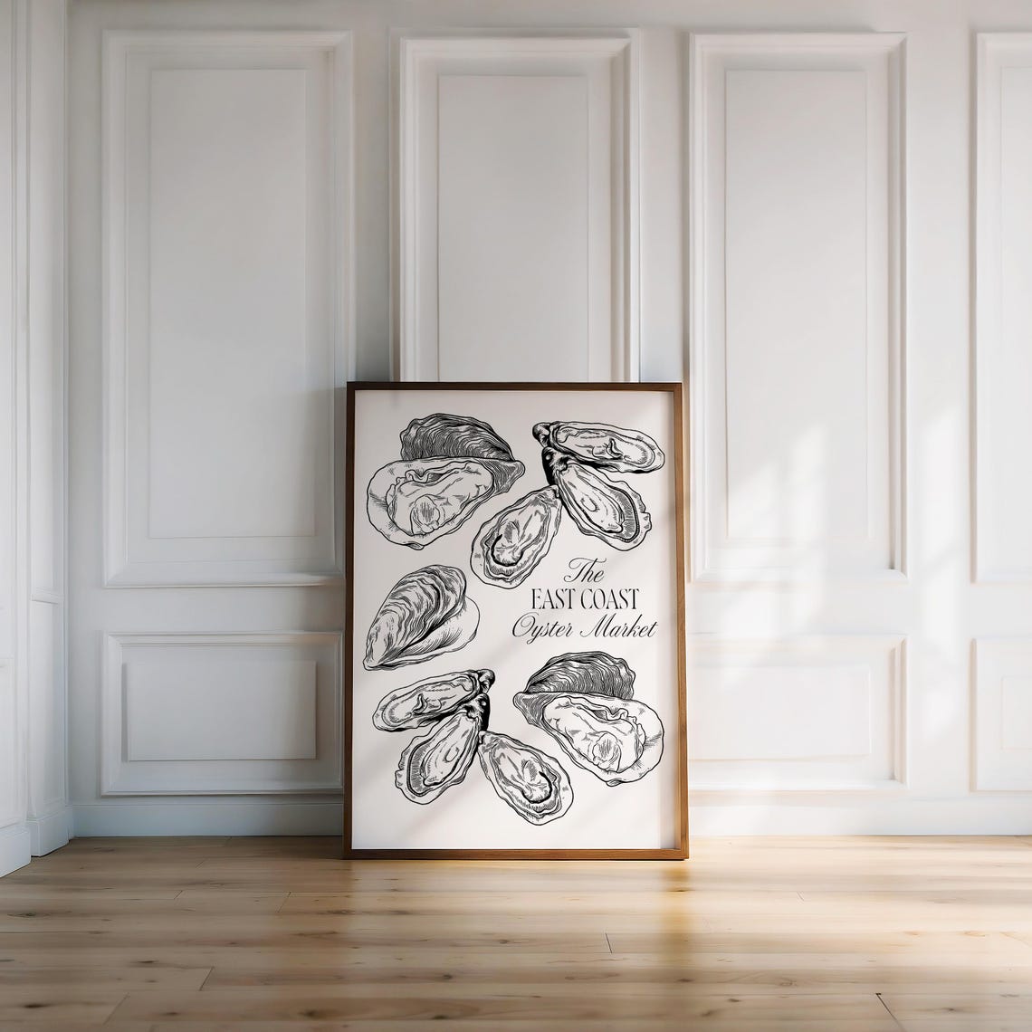The East Coast Oyster Market Vintage Shell Line Art Kitchen Poster - Image 3