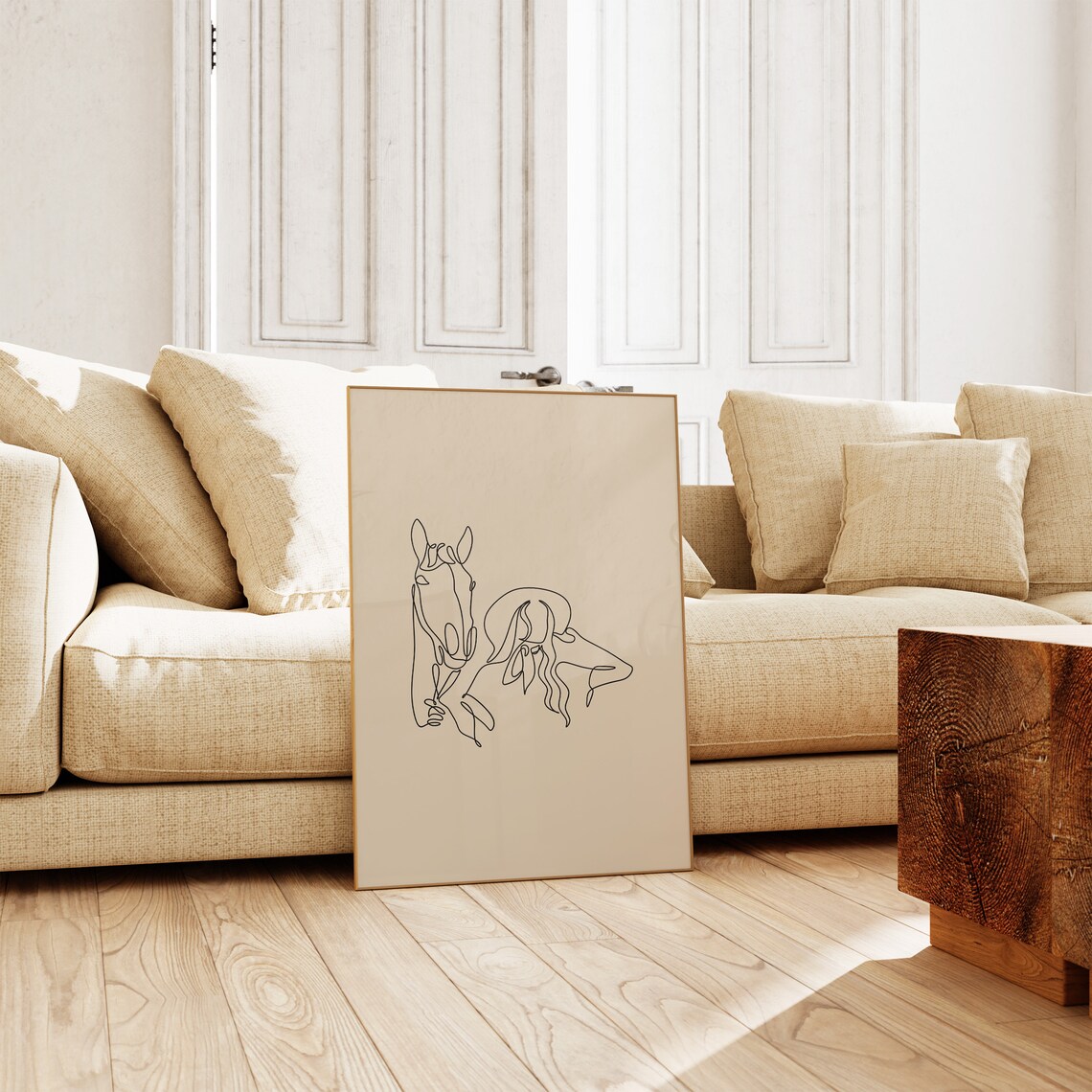 Cowgirl Print Western Horse Line Art, Retro Art Print - Image 3