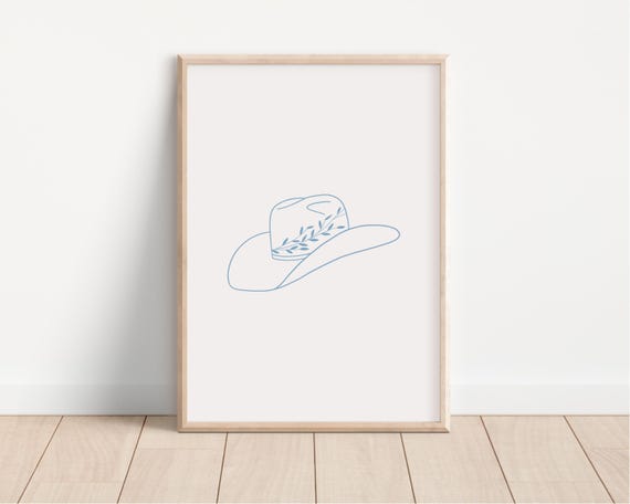 Cowboy Hat Print Western Art Print Cowboy Art Print Cowgirl Hat Print Trendy Wall Art Retro Western Wall Art Wall Art