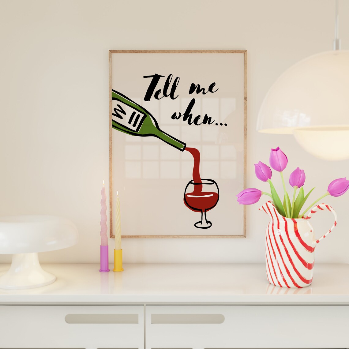 Tell Me When Wine Aesthetic Kitchen Art Print - Image 3