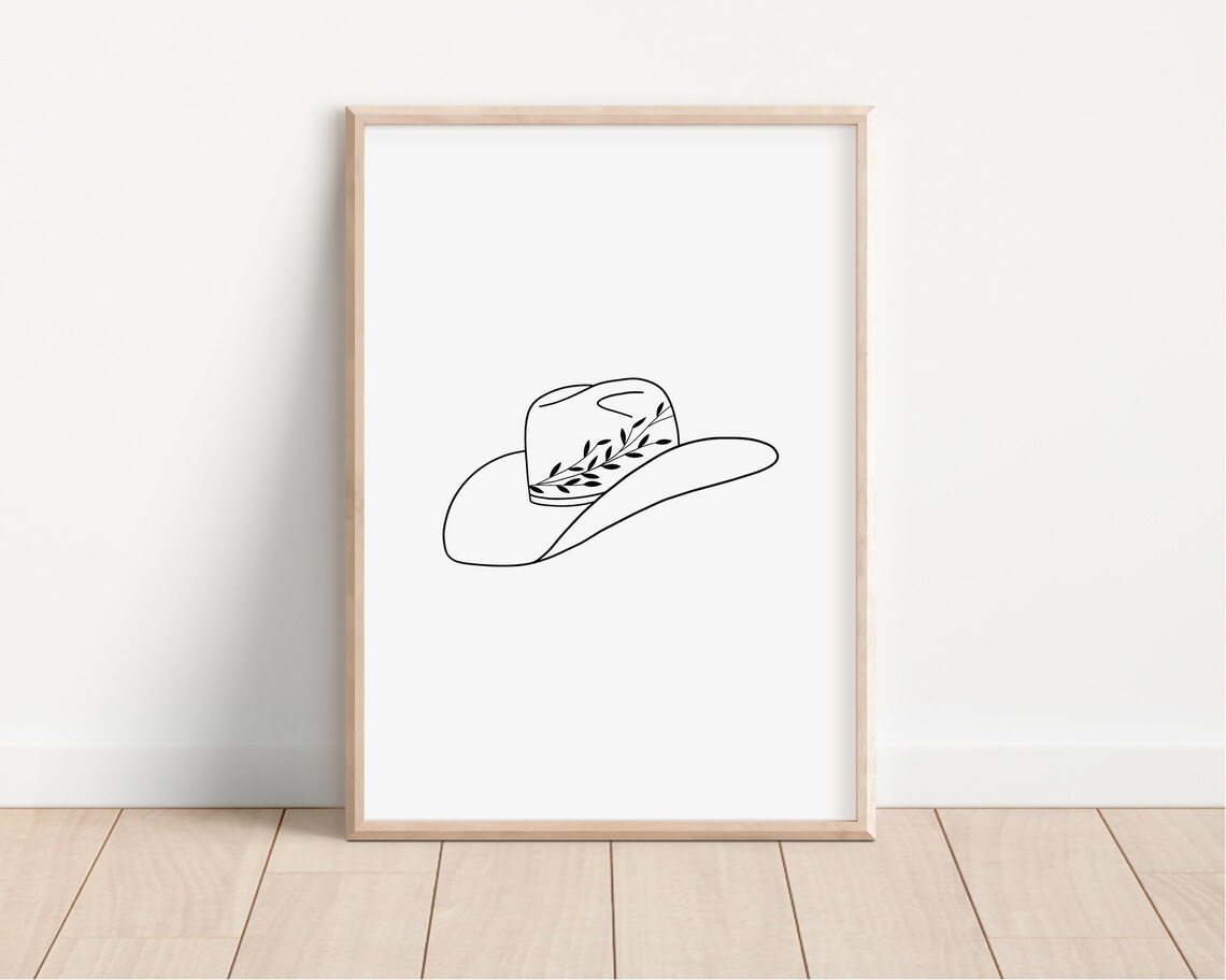 Cowboy Hat Retro Western Art Print - Image 2