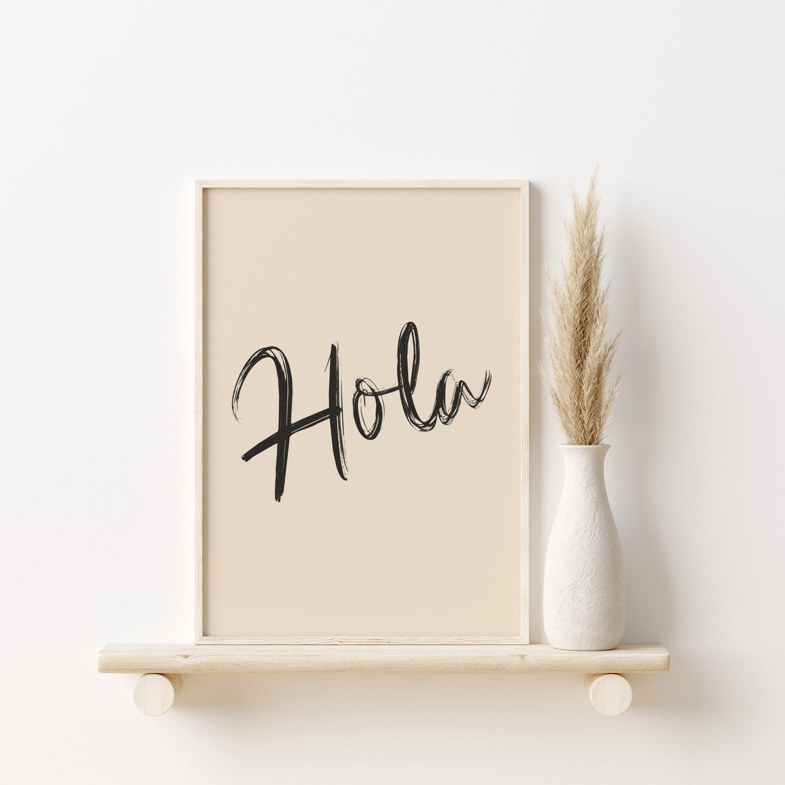 Hola Spanish Greeting Brush Script Artistic Quote Poster For Rooms - Image 2