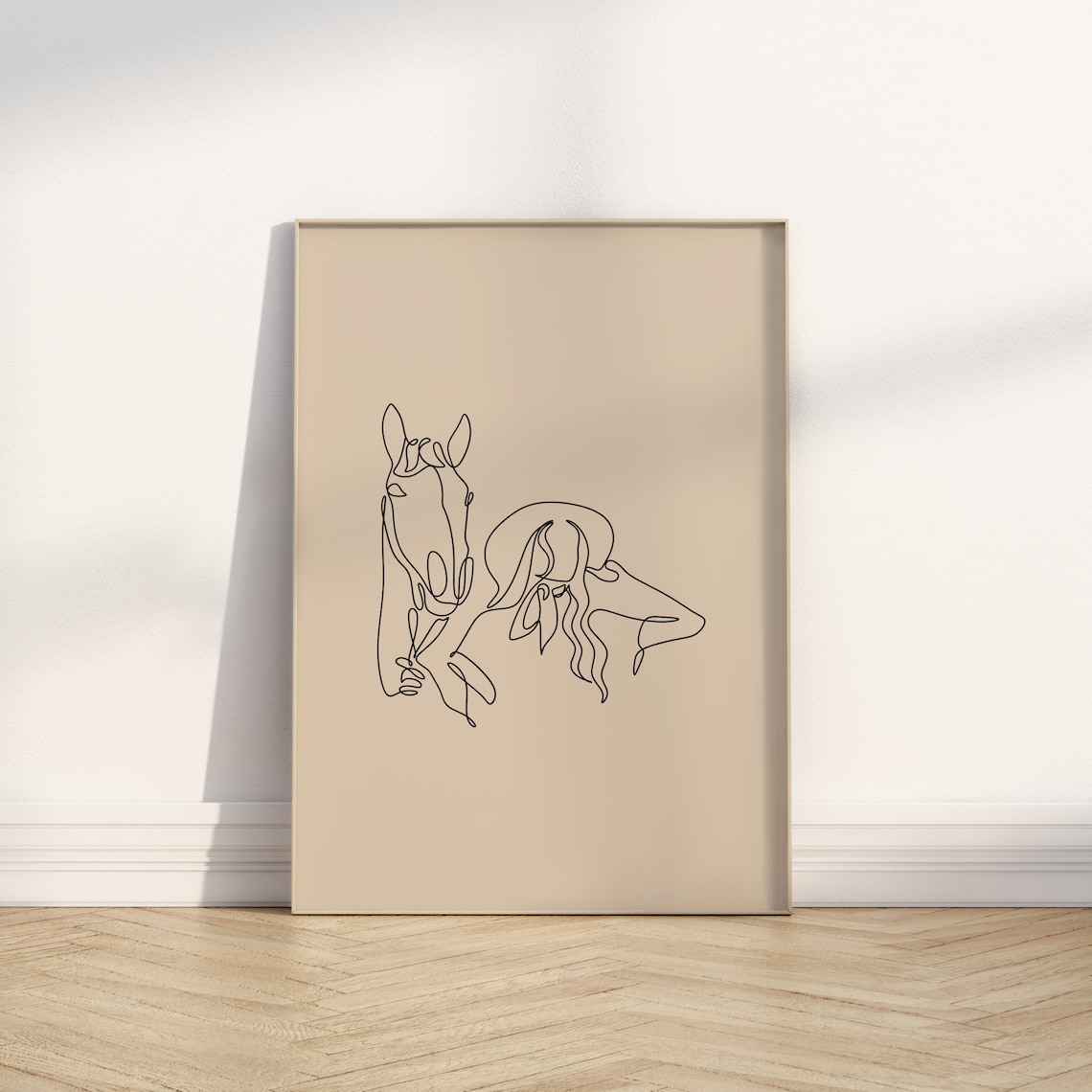 Cowgirl Print Western Horse Line Art, Retro Art Print