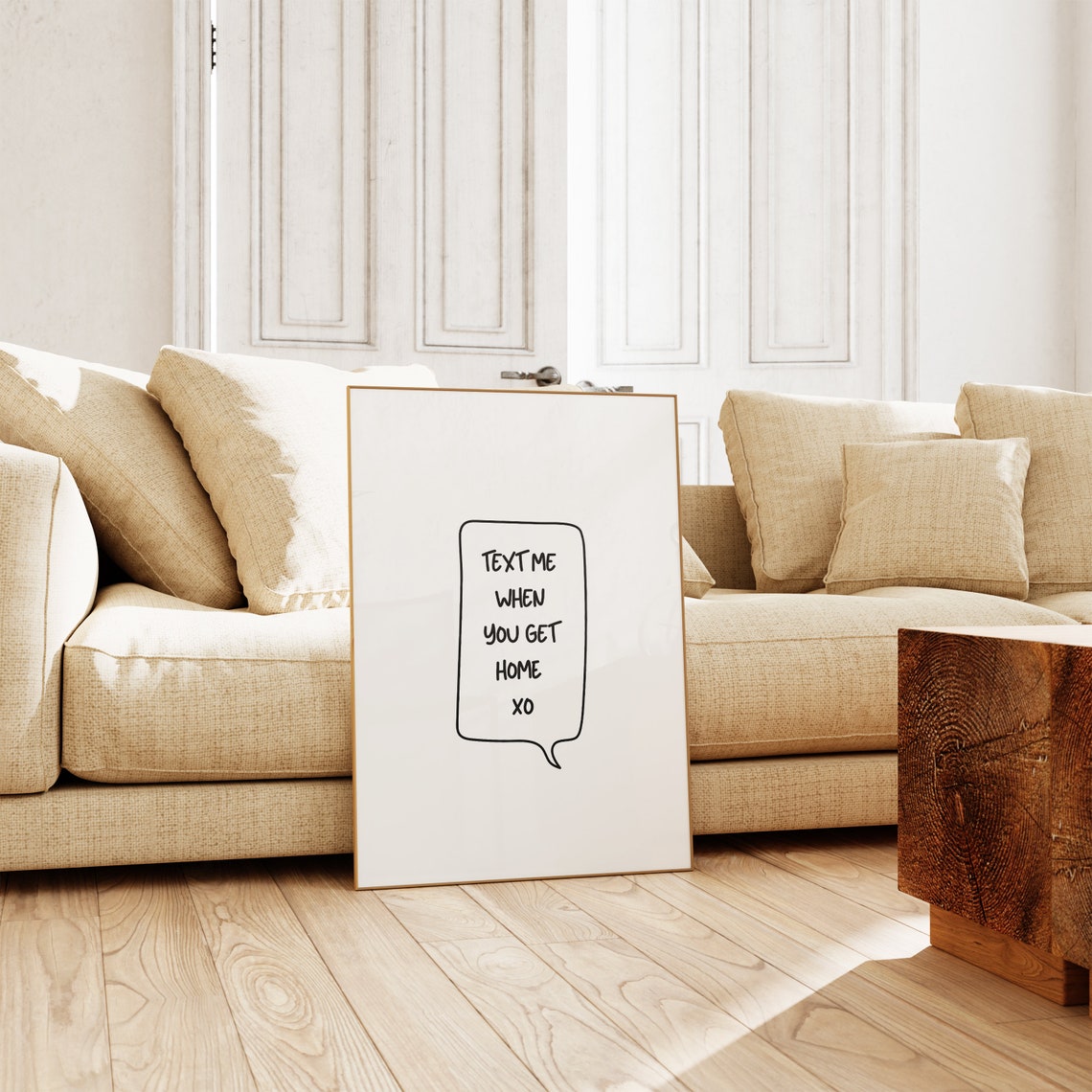 Text Me When You Get Home XO Speech Bubble Minimalist Quote Poster - Image 4