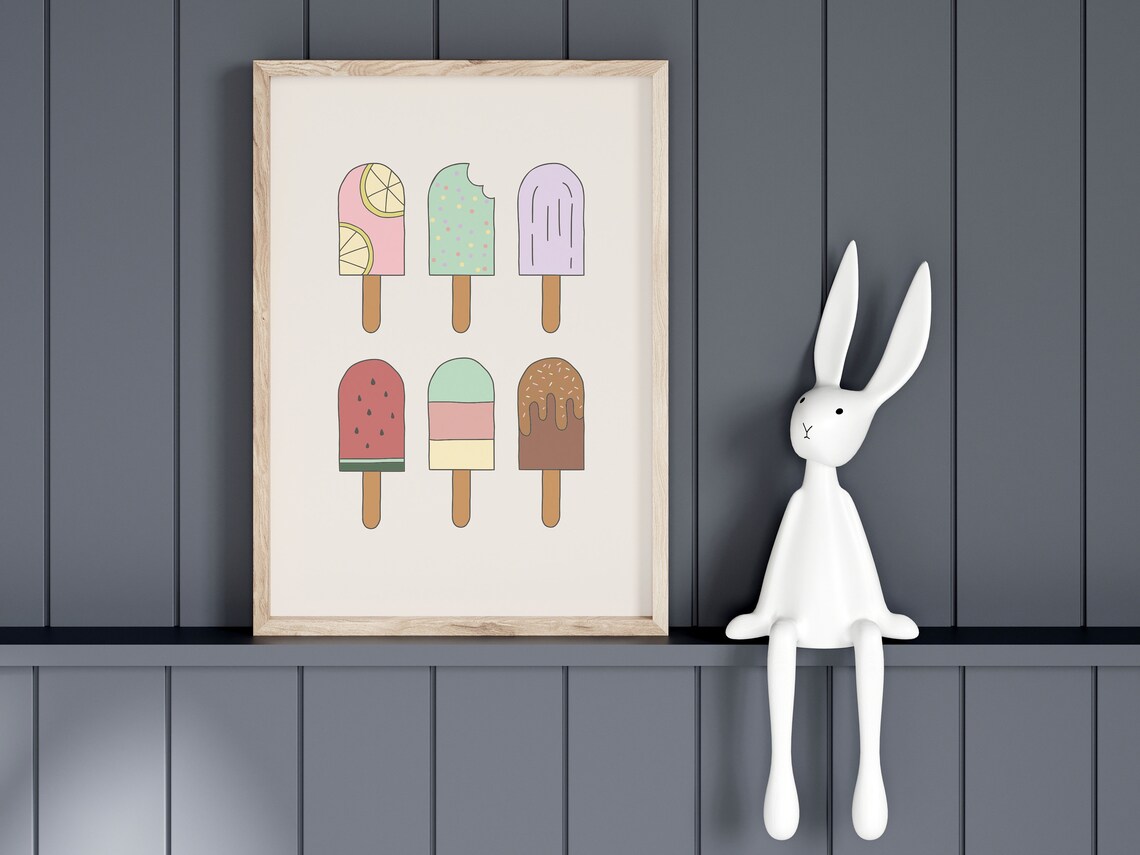 Ice Lolly Pop Popsicle Art Print, Girls Nursery - Image 4