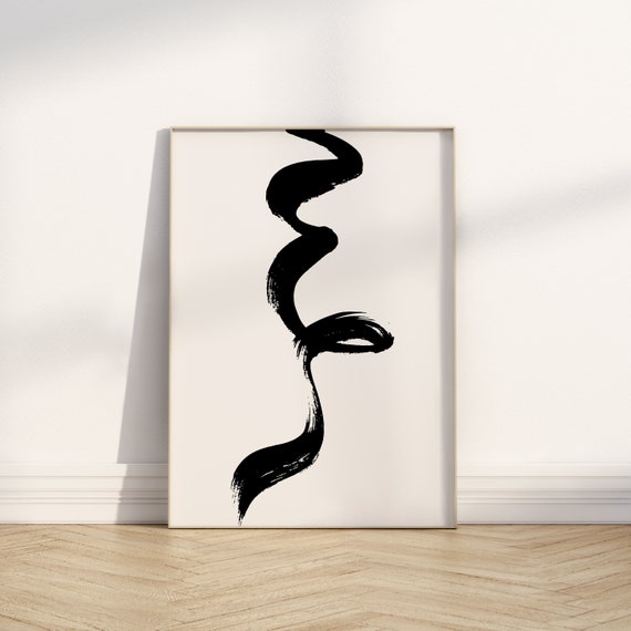 Neutral Brush Stroke Style Abstract Print Minimalist Wall Art Contemporary Art Print Neutral Wall Art Aesthetic Print Wall Art
