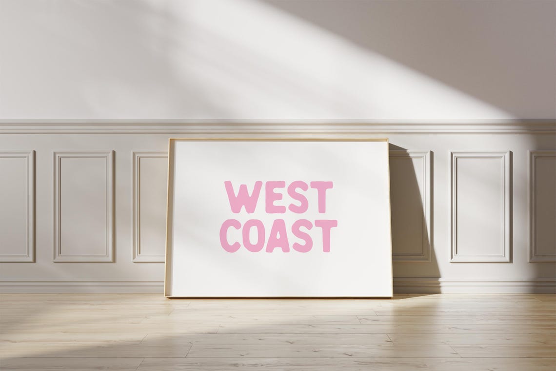 West Coast Pink Bubble Letters Retro Beachy Minimalist Art Poster - Image 3