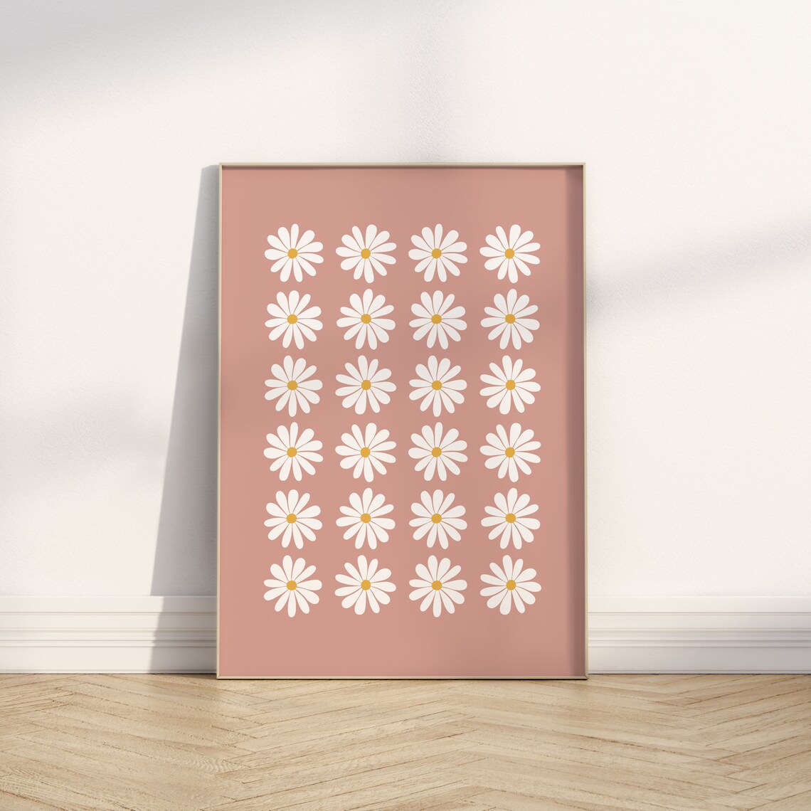 Daisy Print, Boho Floral Nursery Wall Art