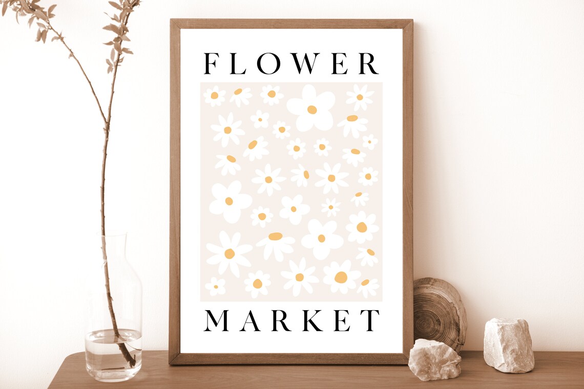 Flower Market Boho Daisy Flower Market Art Print - Image 2